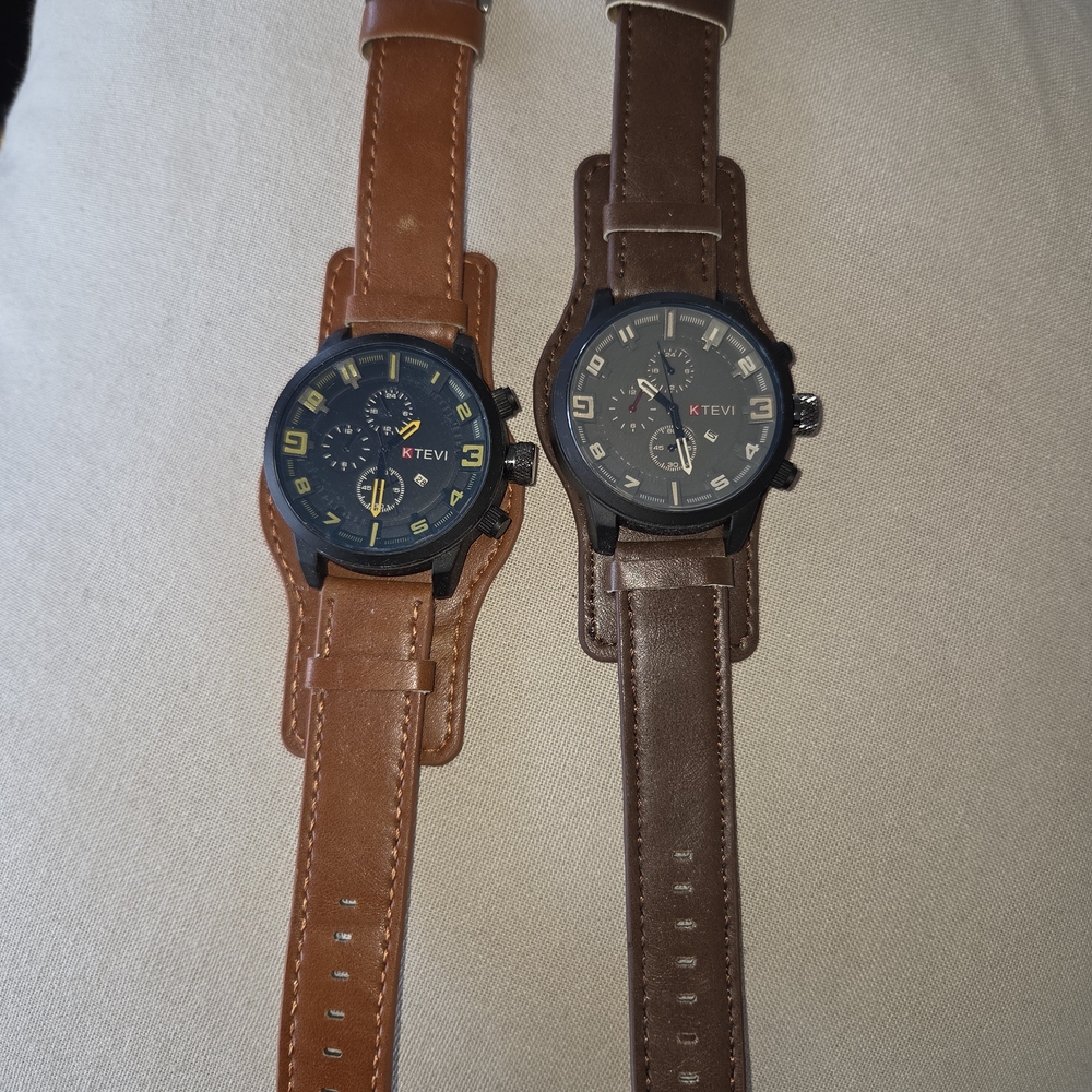 BOGO Men's Brown and Black Watches BATTERY NEEDED.